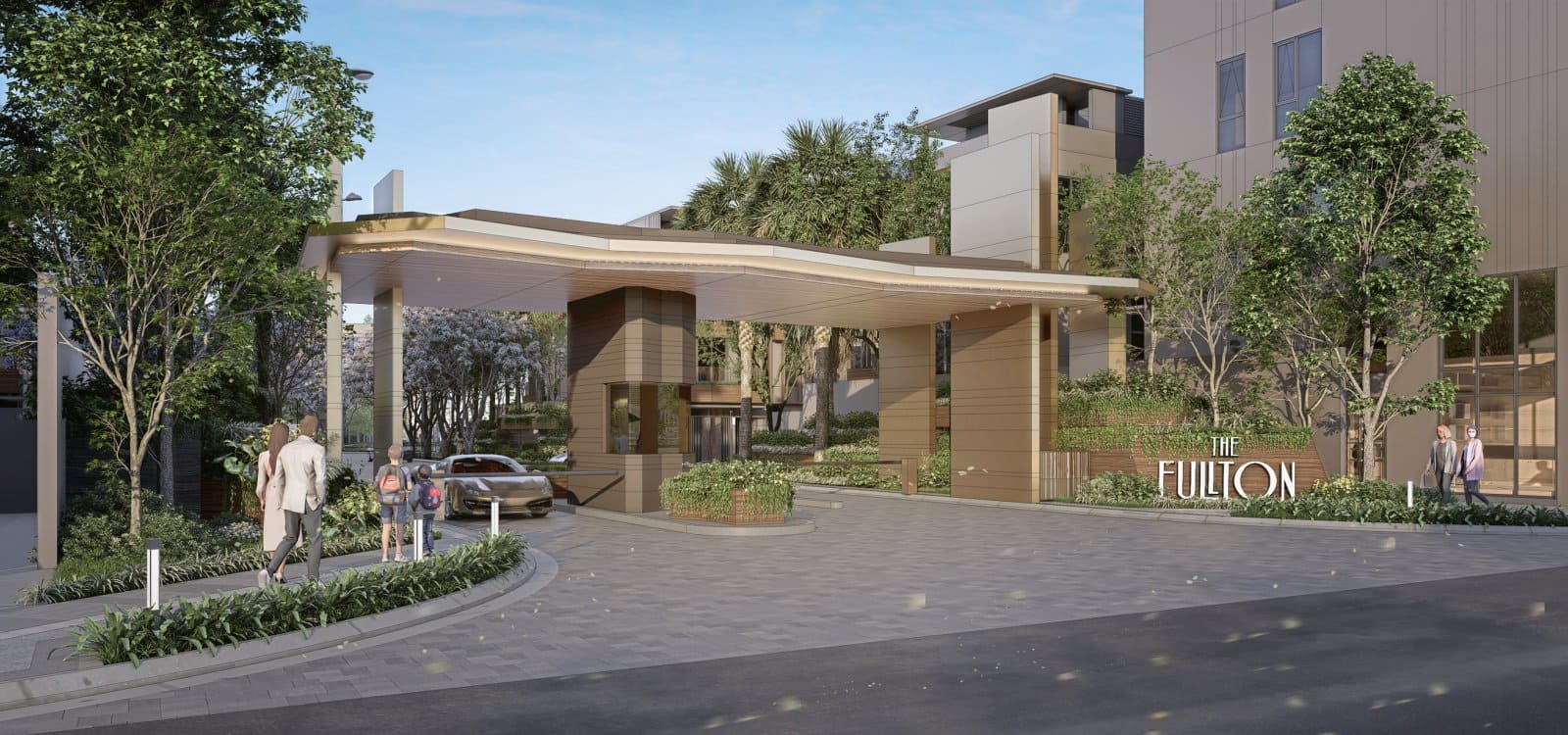 Lối vào dự án The Fullton CapitaLand tại Vinhomes Ocean Park 3, Hưng Yên, mang đến không gian sống đẳng cấp.