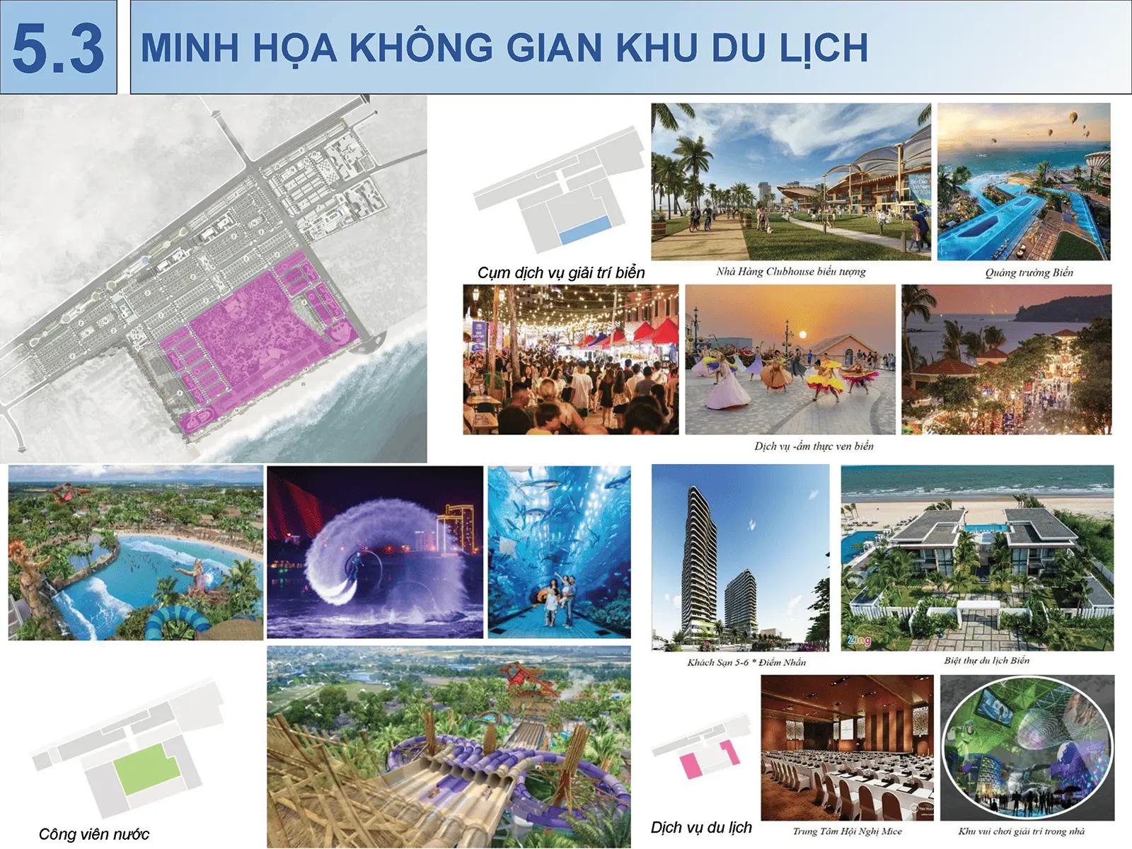 Minh họa không gian khu du lịch của dự án Sun Group Vũng Tàu với các tiện ích và điểm nhấn đẳng cấp.