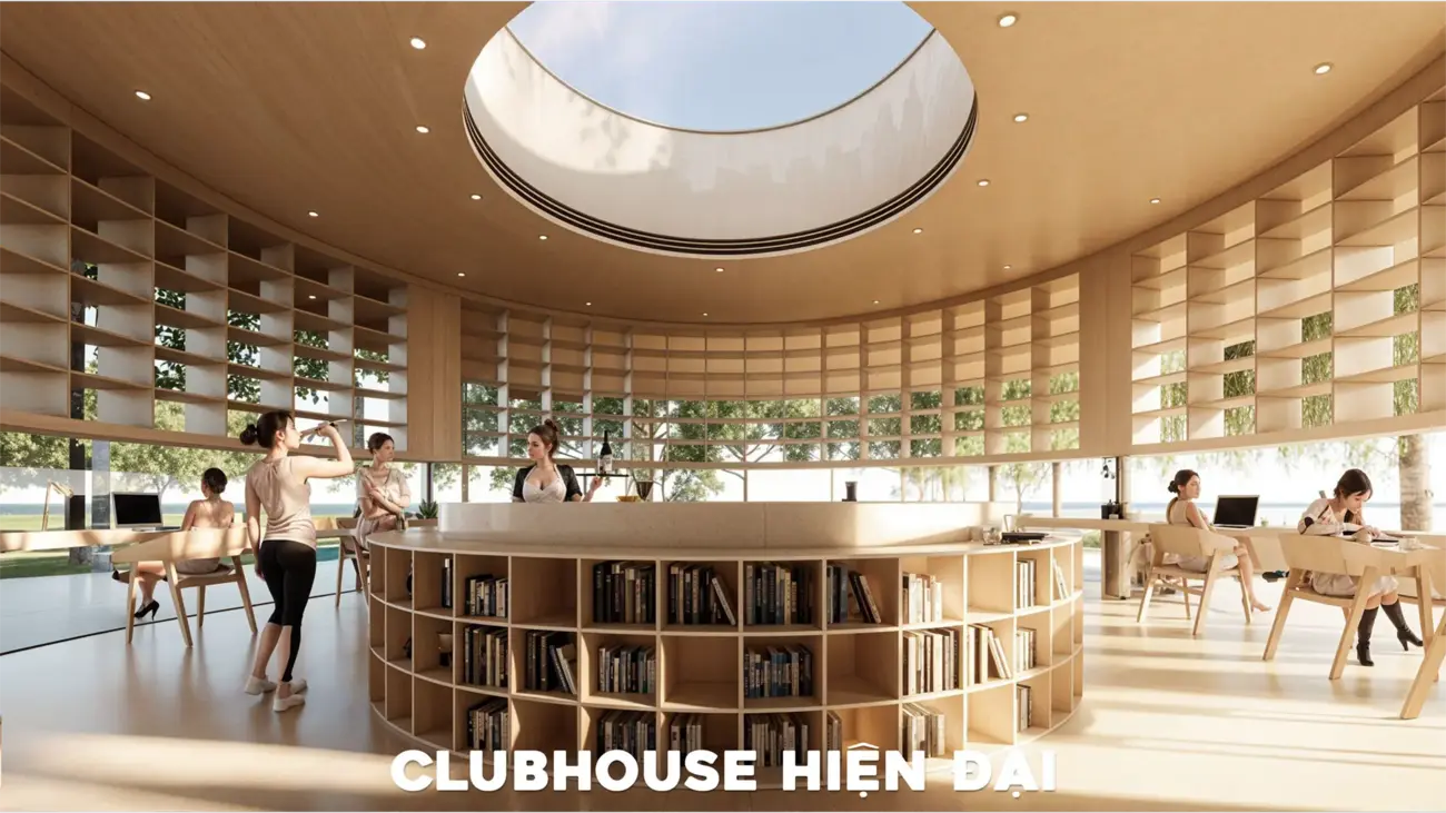 Clubhouse hiện đại tại Charmora City với thiết kế tinh tế và không gian mở.