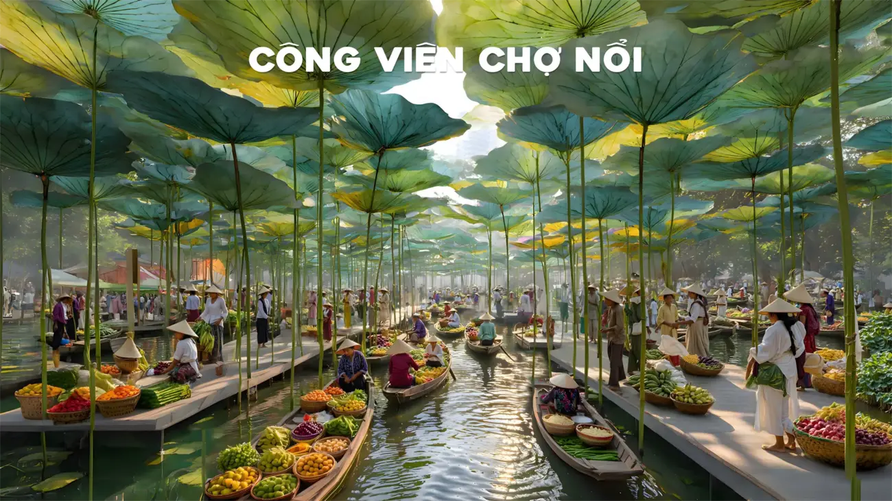Công viên chợ nổi – điểm nhấn giải trí độc đáo tại Đảo 2 của Charmora City, Khánh Hòa.